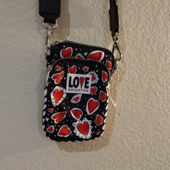 Brighton Handbags - Brighton Black and Red Heart Pattern Bag